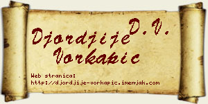 Đorđije Vorkapić vizit kartica